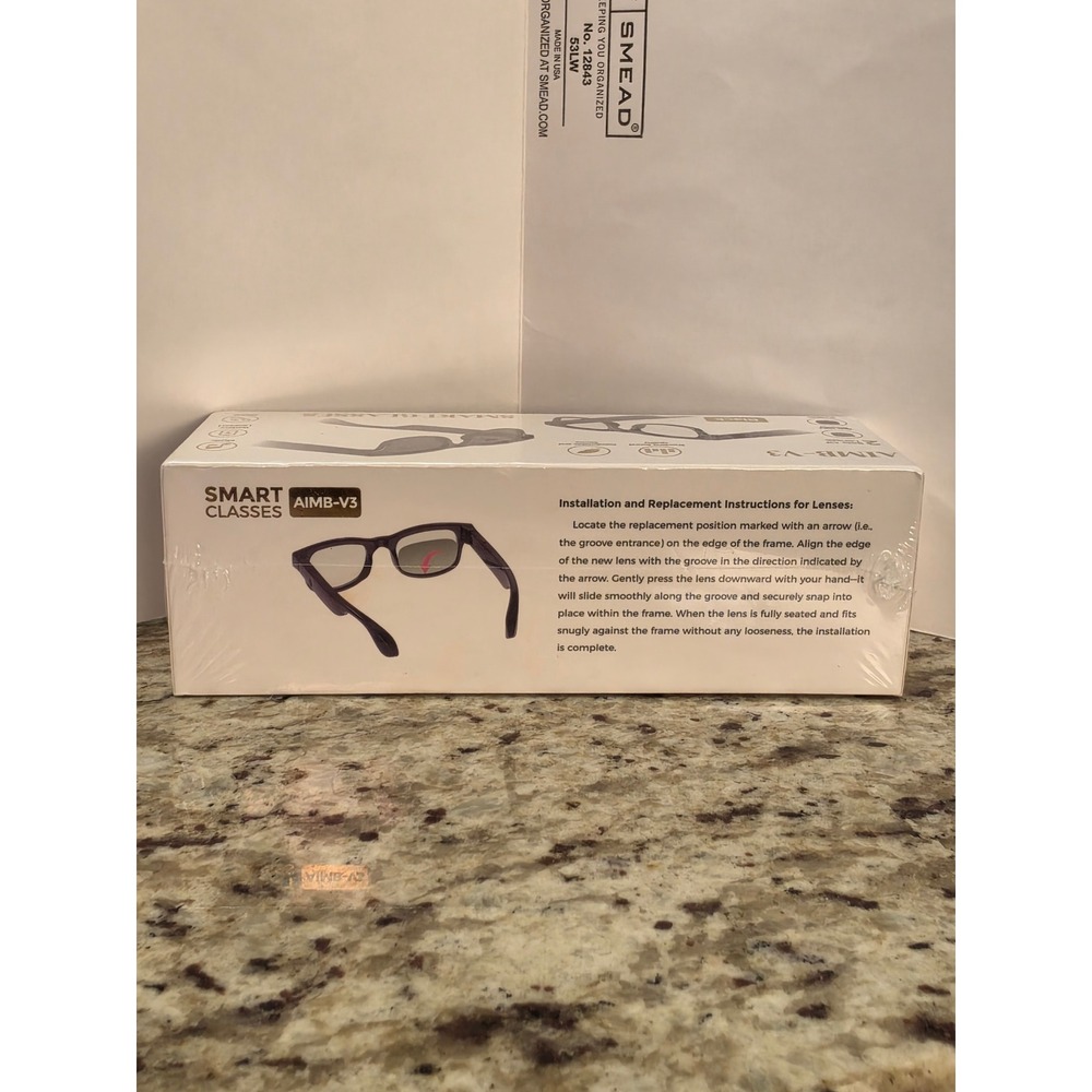 AIMB-V3 Bluetooth Smart Glasses Audio Sunglasses 2 Lens Sets New Sealed - Picture 3 of 3